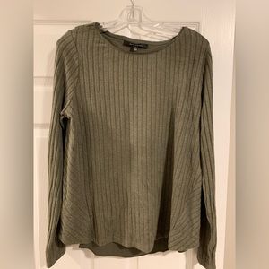 White House black market olive green top size L with split back overlay like new